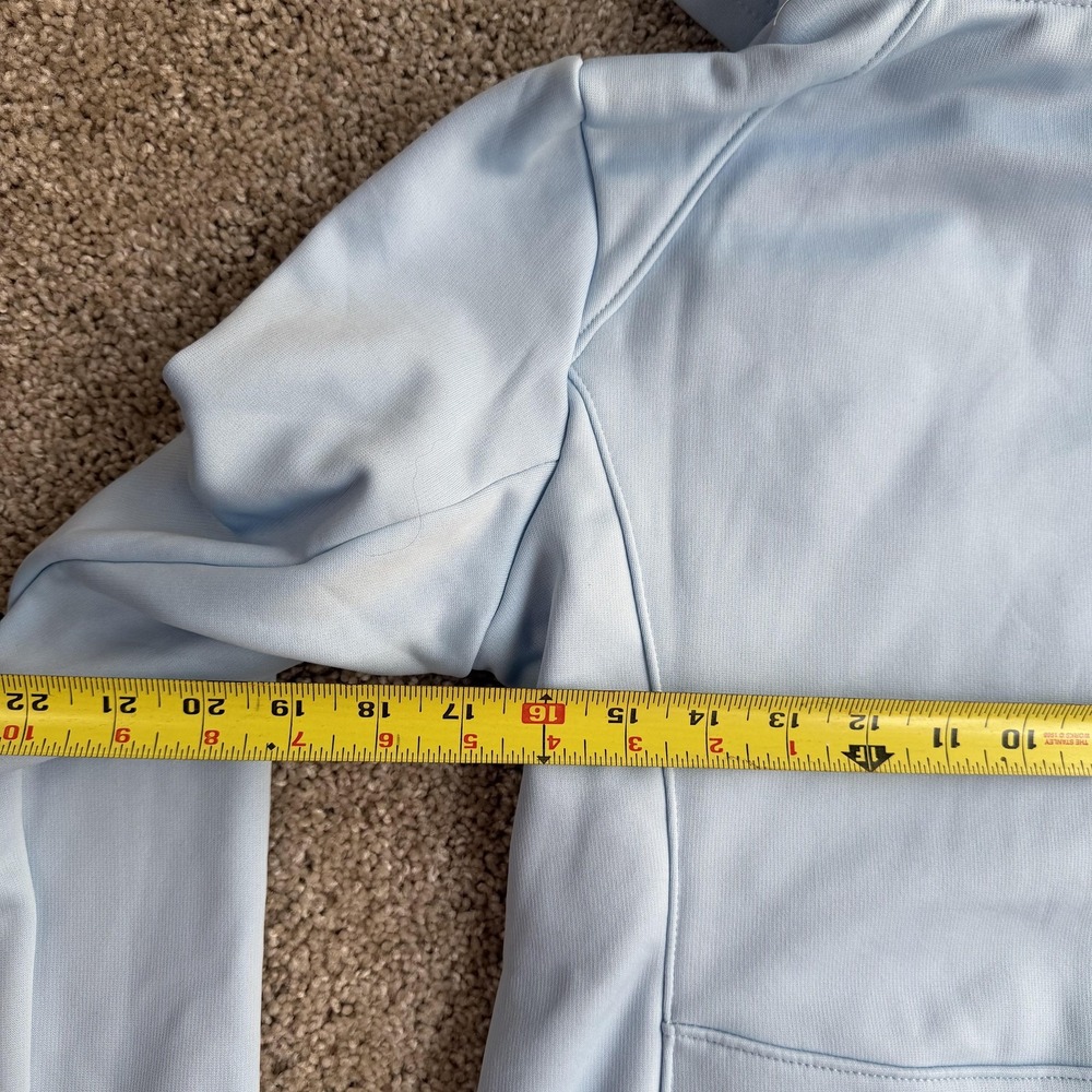 Tek Gear Mixed Media Jacket Womens Medium Soft Blue Hooded Fleece Full Zip - Picture 8 of 11